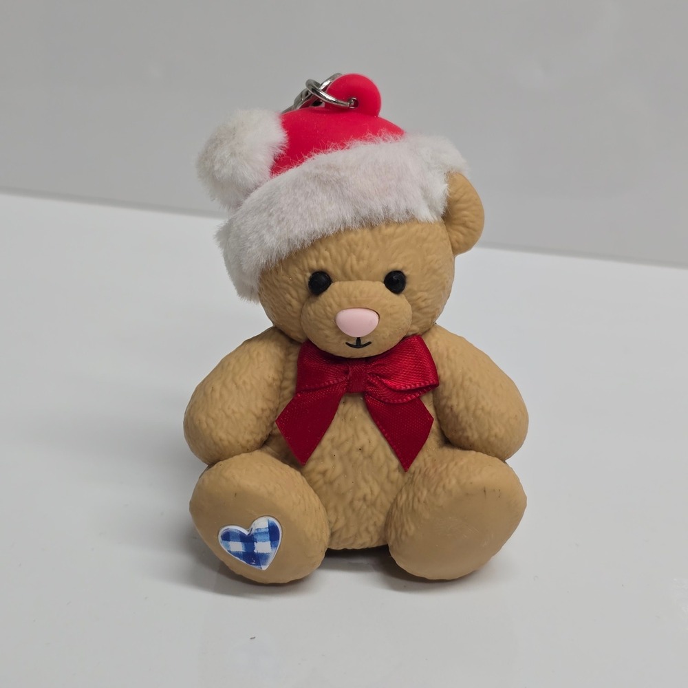 Bath & Body Works Christmas Teddy Bear PocketBac Holder Tan Santa Hat Festive